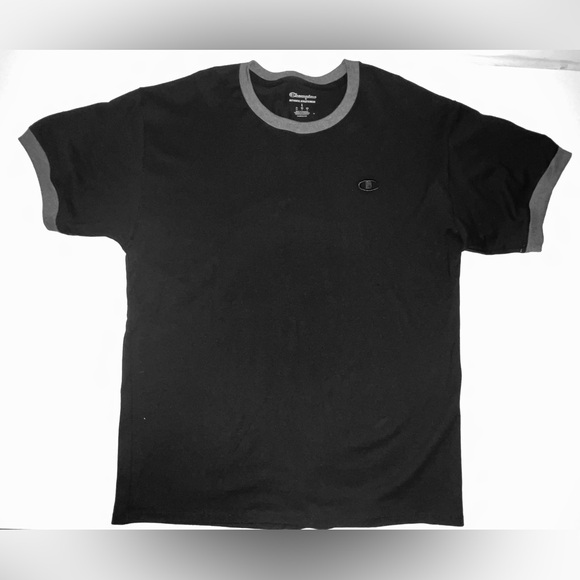 Champion Men's Black and Gray Short Sleeve Tee Large - Picture 1 of 4